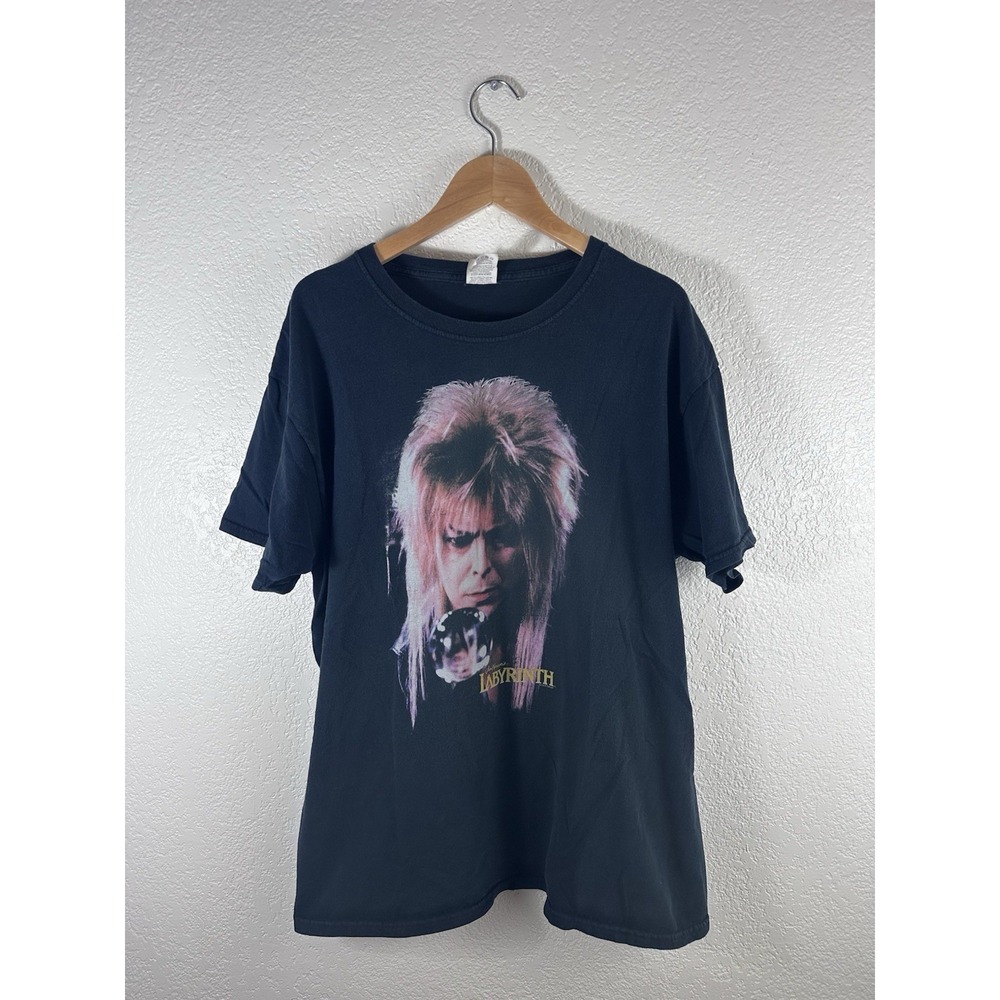 Labyrinth David Bowie Jareth Graphic T-Shirt Men's Large Black Movie Tee